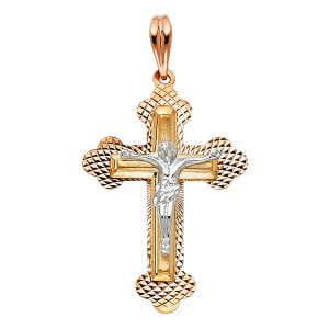 14K 3C Crucifix Pendant