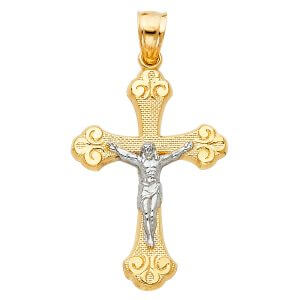 14K 2T Crucifix Pendant