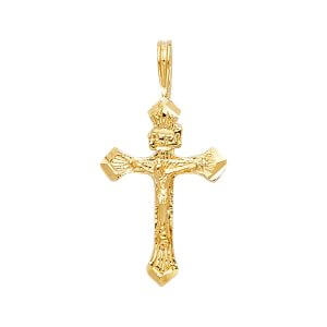 14KY Fancy Tiny Crucifix Pendant