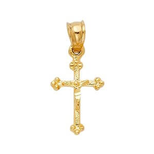 14KY Fancy Tiny Crucifix Pendant