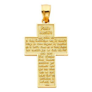 14KY Padre Nuestro Cross Pendant