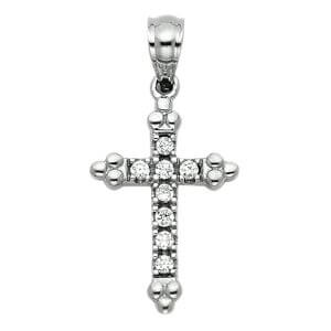14KW CZ Cross Pendant