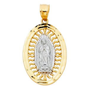 14K 2T Our Lady of Guadalupe Pendant