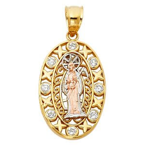 14K 3C Santa Muerte Pendant