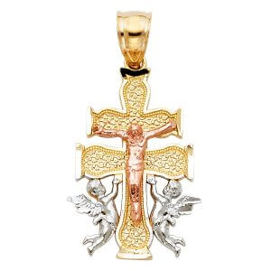 14K 3C Cross of Caravaca Pendant