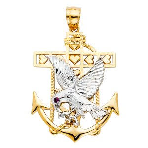 14K 2T Mariner Eagle Pendant