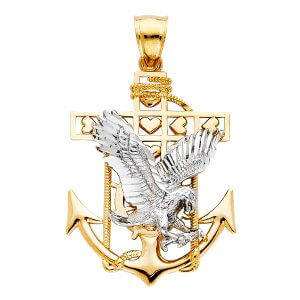 14K 2T Mariner Eagle Pendant