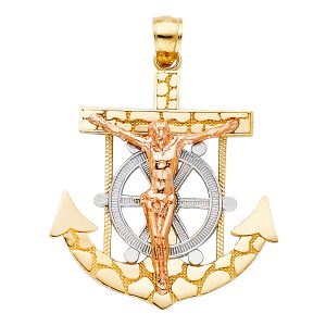 14K 3C Mariner rucifix Pendant