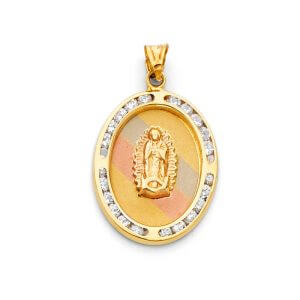 14K 3C Guadalupe CZ Pendant