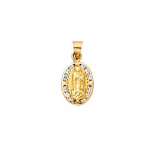14KY CZ Our Lady of Guadalupe Pendant