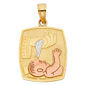 14K 3C Baptism Pendant