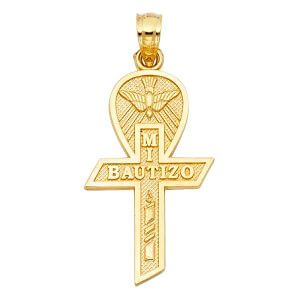 14KY Baptism Cross Pendant