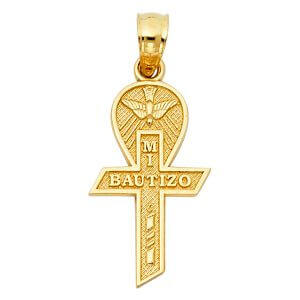 14KY Baptism Cross Pendant