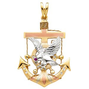 14K 3C Eagle Anchor Pendant