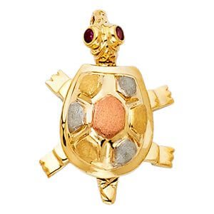 14K 3C Turtle Pendant