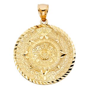 14KY Calendario Azteca Pendant