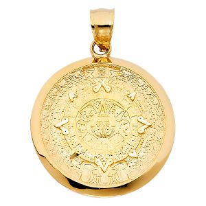 14KY Calendario Azteca Pendant