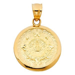 14KY Calendario Azteca Pendant