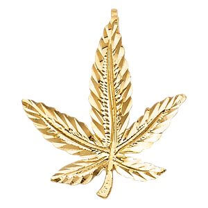 14KY Marijuana Leaf Pendant