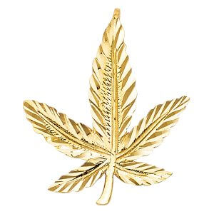 14KY Marijuana Leaf Pendant