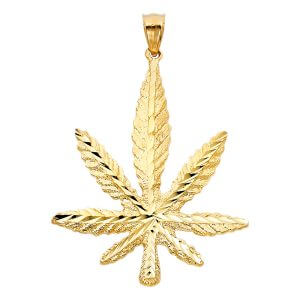 14KY Marijuana Leaf Pendant