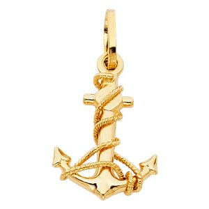 14KY Anchor Pendant