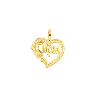 14KY Mom Heart Pendant