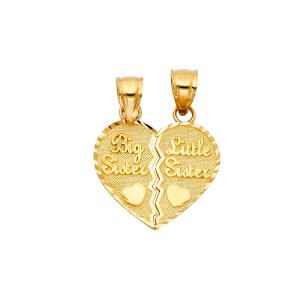 14KY Heart 2 Piece Pendant