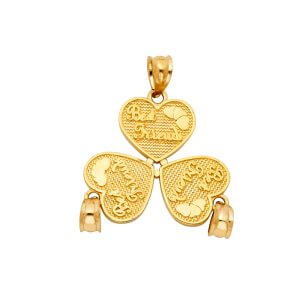 14KY Heart 3 Piece Pendant