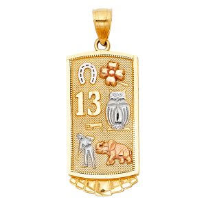 14K 3C Lucky Pendant