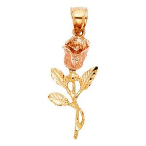 14K 2T Rose Pendant