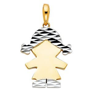 14K 2T Girl Pendant