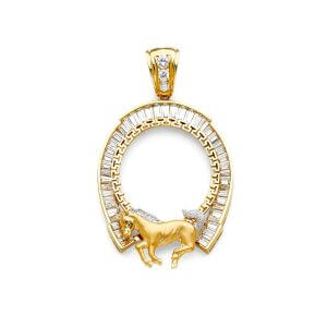 14K 2T Horse Shoe CZ Frame (50Pesos)