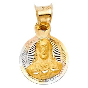 14K 3C Jesus Stamp Pendant