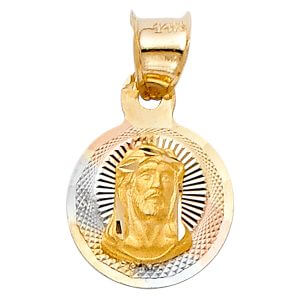 14K 3C Jesus Stamp Pendant