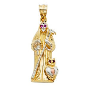 14K 2T Santa Muerte Pendant