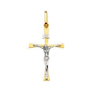 14K 2T Crucifix Cross Pendant