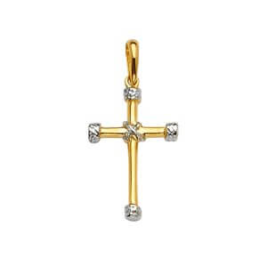 14K 2T Cross Pendant