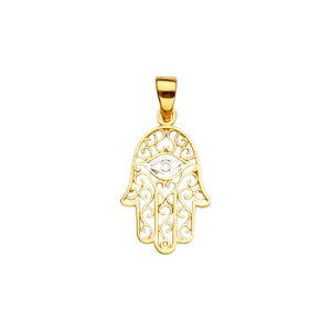 14K 2T Hamsa Pendant