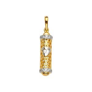 14K 2T Mezuzah Pendant