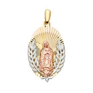 14K 3C Guadalupe Medal Pendant