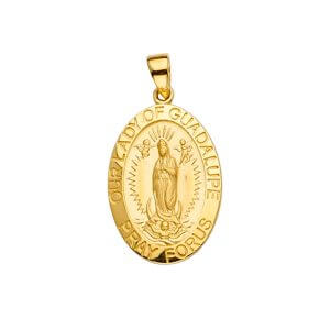 14KY Guadalupe Medal Pendant