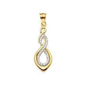 14KY CZ Infinity Pendant