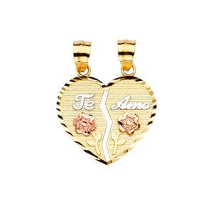 14K 3C Te Amo Pendant