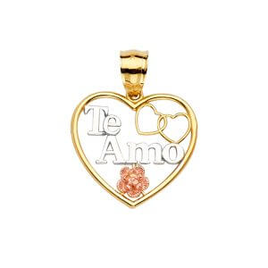 14K 3C Te Amo Pendant