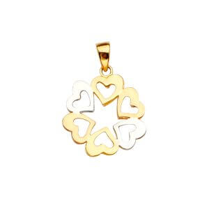 14K 3C 6Hearts Pendant