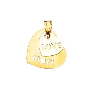 14K 2T 2Hearts Pendant