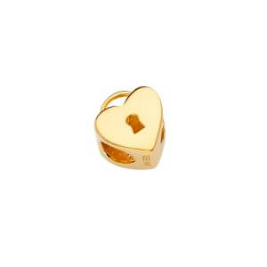 14KY Heart Lock Slider Charm for Mix&Match Bracelet