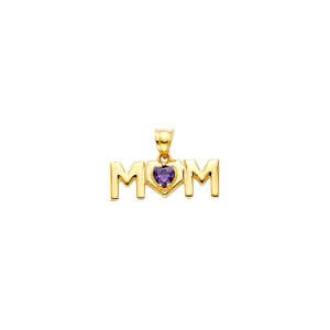14KY Mom Pendant with CZ