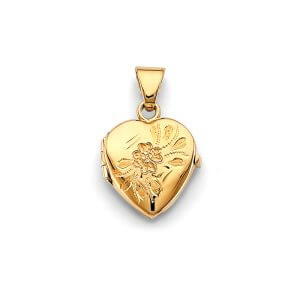 14KY Heart Locket Pendant